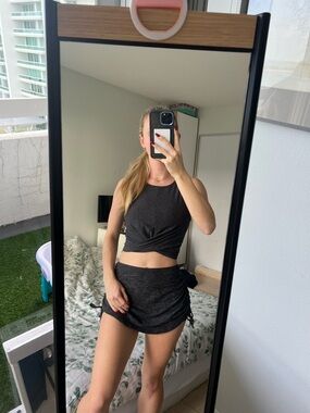 Kyodan Black Twist-Front Crop Top and Skort